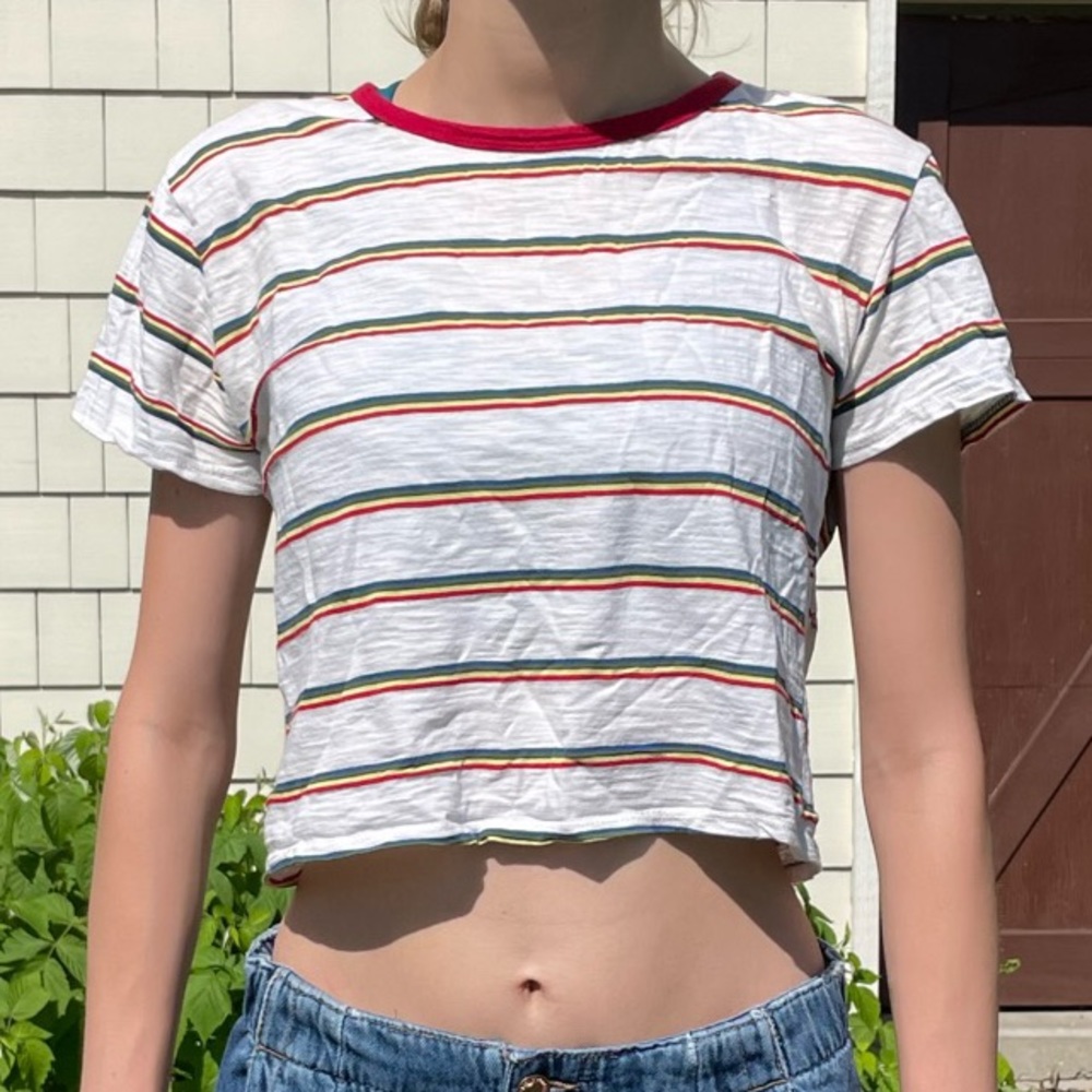 striped crop top!!
